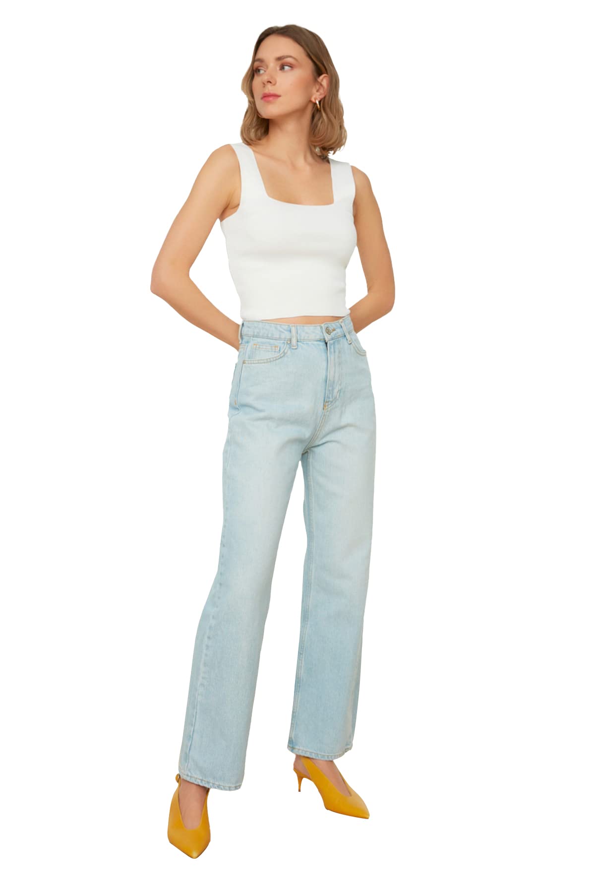Trendyol Women High Waist Wide Leg 90's Wide Leg Jeans