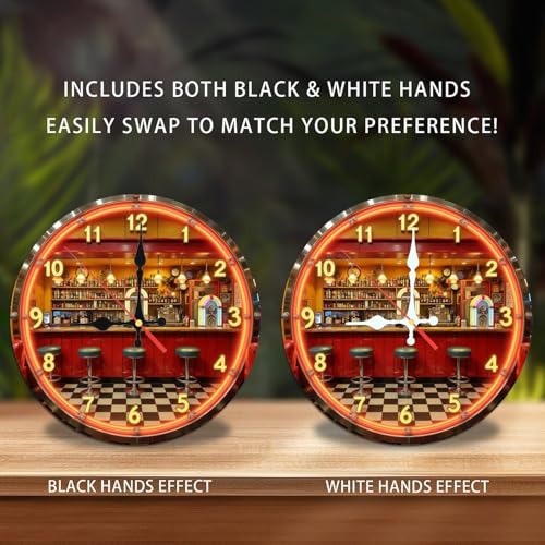 Reloj de Pared Retro Diner Neon 10 Pulgadas Silencioso miniatura 2