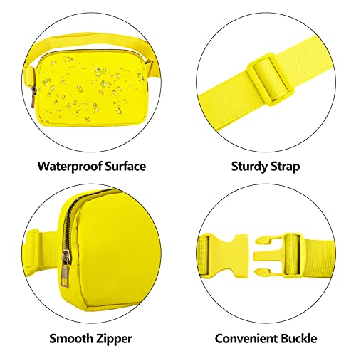 Image of VOROLO Fanny Pack For Women And Men Crossbody Bag Belt Bag Yellow | Adjustable Strap Graduation Gifts Lightweight Travel Running
