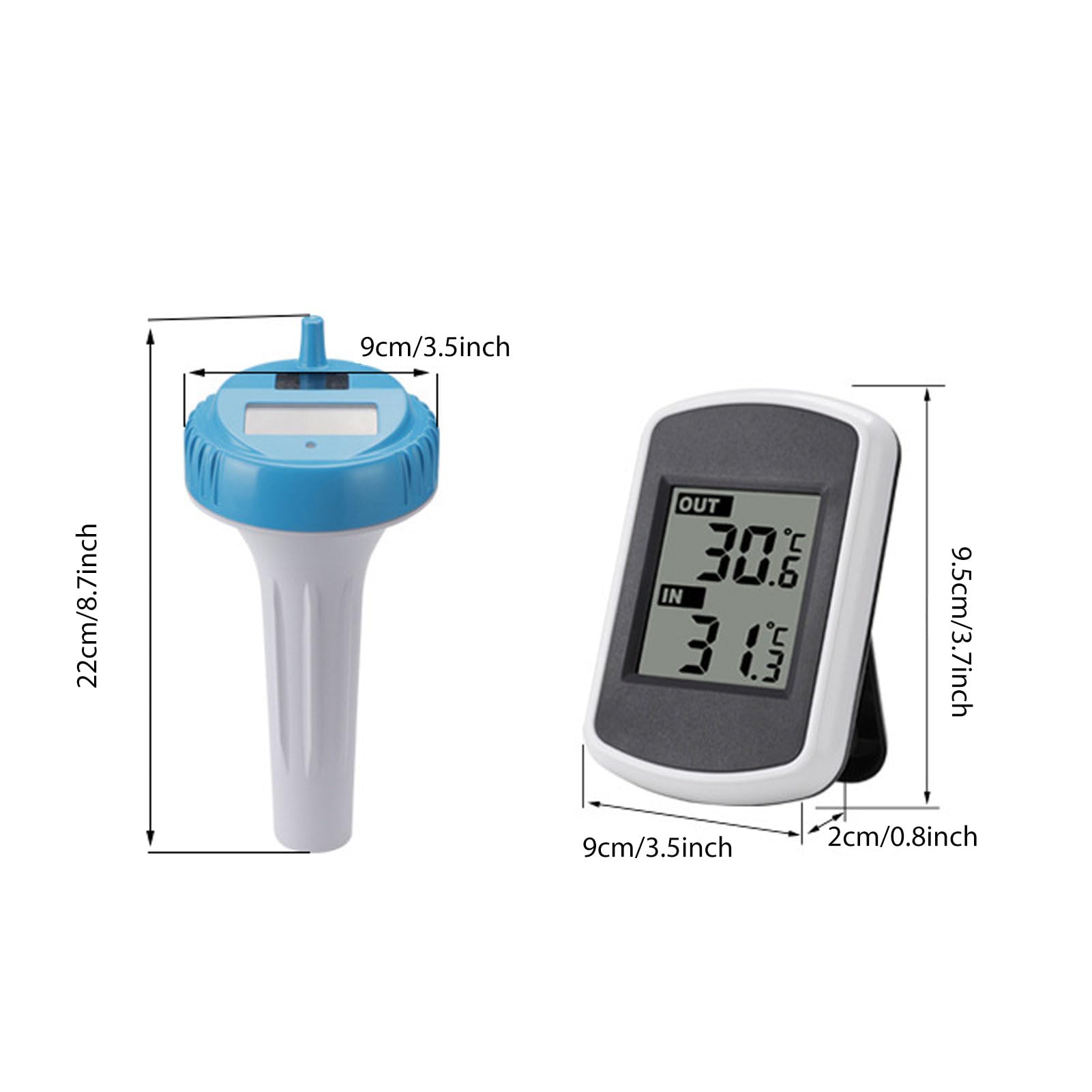 Termómetro Inalámbrico para Piscina, Medidor de Temperatura Preciso, Pantalla de Ahorro Energía para Gestión Piscinas, Resistente Al Agua IP67
