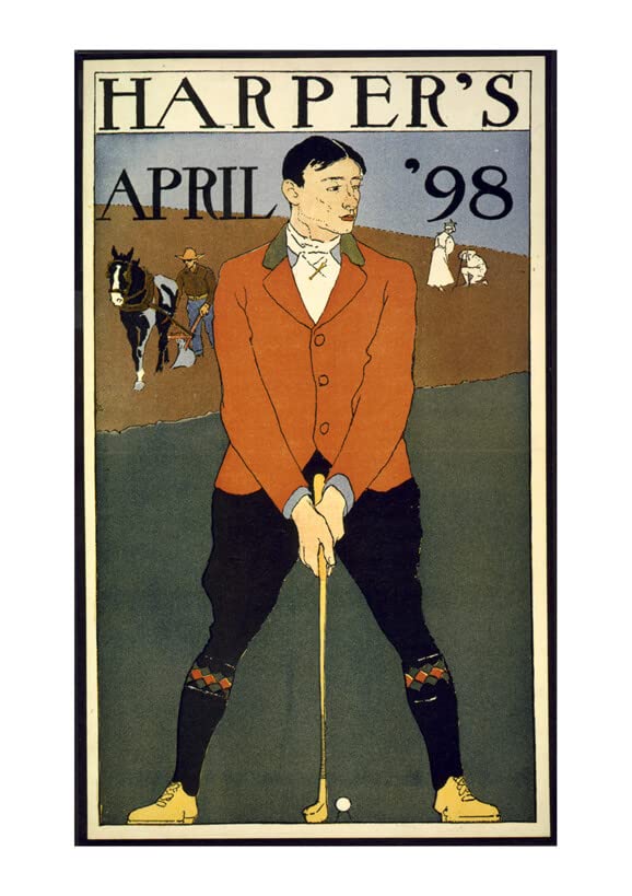 Affiche Harpers grande publicité vintage papier mat sans cadre pour salon