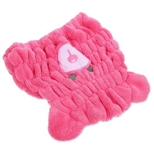 Vaguelly Envoltura de Toalla de Pelo para para niñas Lana Encapuchado Gorro Natacion Gorro natación Toalla para el Cabello para Cabello Mojado Toalla de Pelo de Oso Rosy