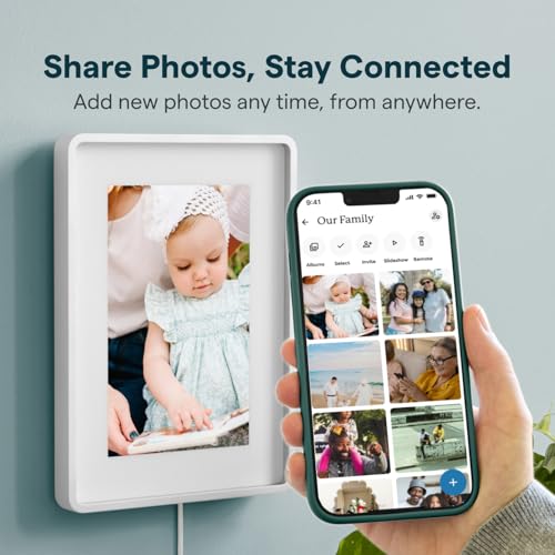 Image of Skylight Digital Picture Frame 2 - 10 inch Full HD Wi-Fi Touch Screen, 16GB Digital Photo Frame, Load Photos & Videos Directly from Phone, Anti-Glare - Personalized Gifting, Aluminum Metal Shadow Box