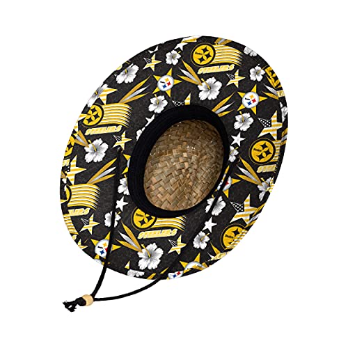 Image of NFL Team Logo Americana Floral Lifeguard Beach Straw Sun Hat