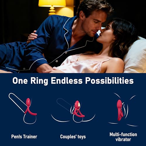 Image of Vibrating Cock Ring Male Sex Toy, 3 in 1 Penis Ring Vibrator with 10 Vibrations, Male Masturbator Sex Toys for Couples with Remote Control for Clitoral Stimulator, Silicone Sex Machine Adult Toy