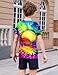 Kimoda Boys Baseball 3D Graphic T Shirt Kids Short Sleeve Tie Dye Splash Shirts Unisex Novelty Tees Size 11-12
