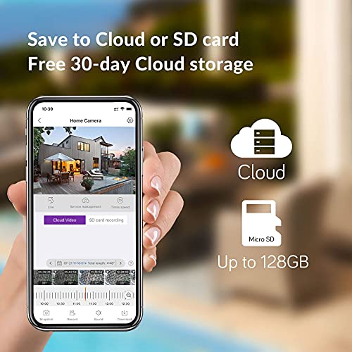 Xmarto 2K Hd Dome Ptz Wireless Security Camera With Auto Tracking And Audio, Indoor/Outdoor Wifi Surveillance Camera Works Standalone Or With Nvr, Record To Sd Card, Nvr Or Cloud Storage #TOP6