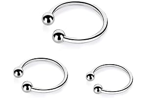 Cock Rings, 3Pcs Penis Rings Stainless Steel Glans Ring for Man