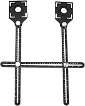 Localizador de furo de azulejo, régua ajustável universal multifuncional dupla cabeça régua de medição localizador de furo de abertura de azulejo de cerâmica régua de localizador de furo