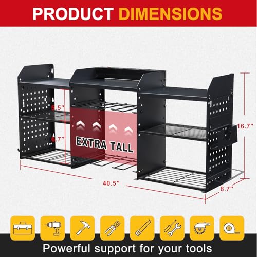 Organiseur d'outils électriques avec 6 supports de perceuse - 3