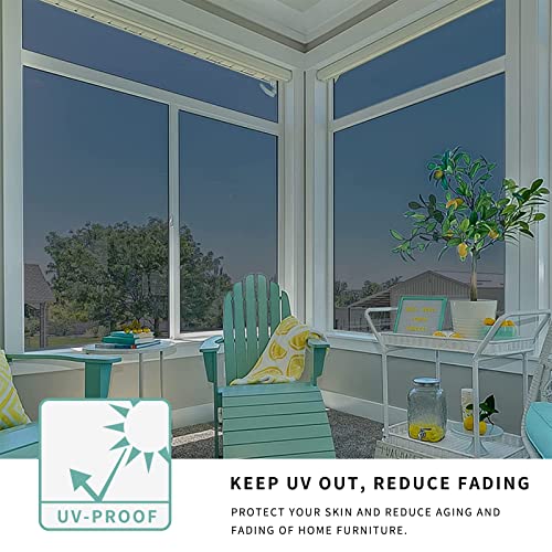 Concus-T One Way Window Film Window Tint Sun Blocking Window Privacy Film Anti-Uv Solar Film Heat Control Window Film Mirror Tint Home Office Static Cling, Black Silver 23.62 Inch X 6.5 Feet #TOP4