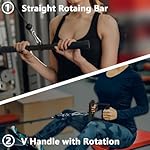 Cable Attachments for Gym,Cable Machine Accessories for Home Gym, Triceps Pull Down Attachment, LAT Pull Down Attachment Weight Fitness - Image 2
