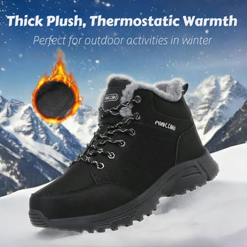 Snow Boots for Men Waterproof Hiking Winter Boots With Warm Fur Lined Non-Slip Wide Ankle Snowboots for Outdoor2