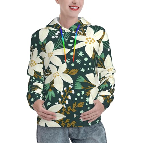 Pull à capuche avec poche kangourou tendance et sweat floral extensible