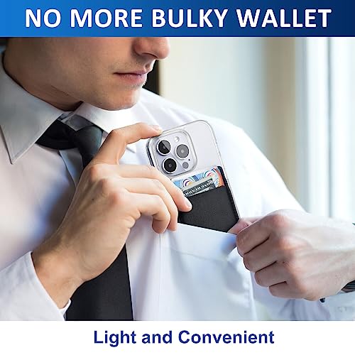 Tarjeta de crédito para iPhone Fulgamo con soporte Android y Samsung pack de 2 elegante negro 3