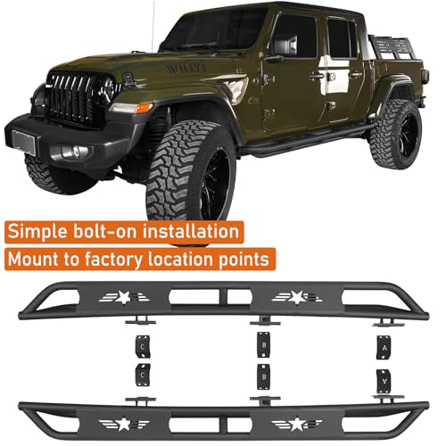 Estribos laterales Hooke Road para Jeep Gladiator 2020-2026 miniatura 6