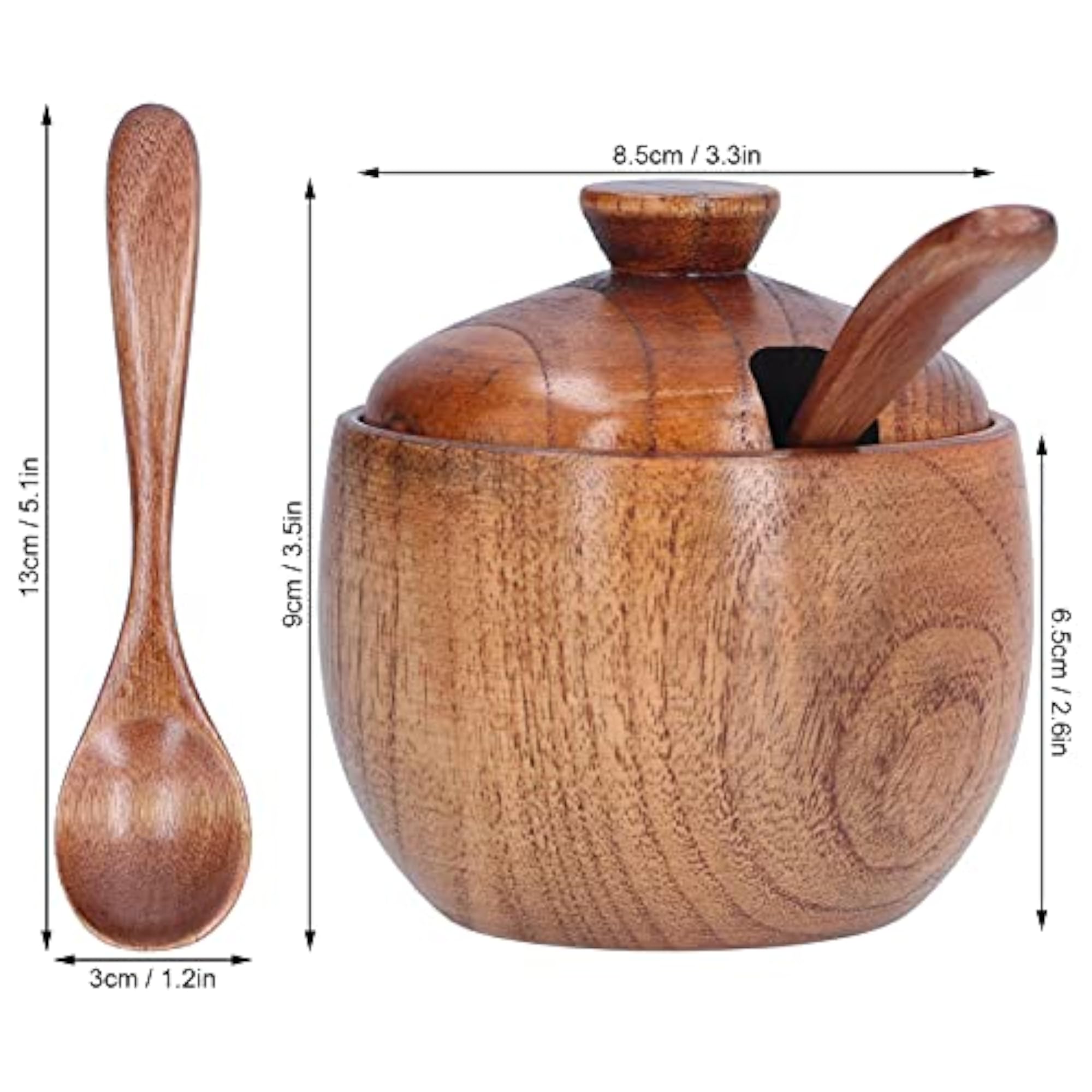 Unique Salt Container with Spoon for Kitchen Storage