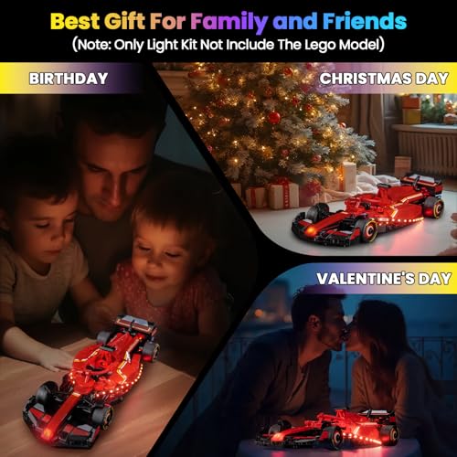 Image of Upgraded Led Light Kit Compatible with Lego Ferrari SF-24 F1 Race Car Building Set, Lights Decoration Compatible with Lego 77242 (Model Not Included)