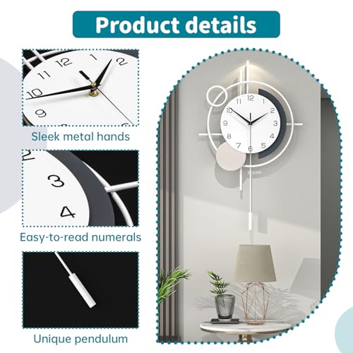 Horloge murale décorative 45x69cm pour rompre la monotonie des murs vides - 6