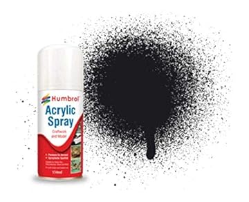 Humbrol Gloss Spray Paint - AD6021 No 21 Black 150ml - Model Paints for Plastic Kits, Fast-Drying Modelling Paint for Crafting Surfaces Including Plastic, Fabric, Glass, Wood & Metal Models