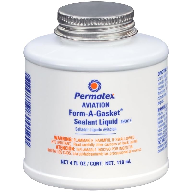 Selante Permatex 80019 Aviation Form-A-Gasket No. 3 para juntas, mangueiras e superfícies usinadas, 113 g