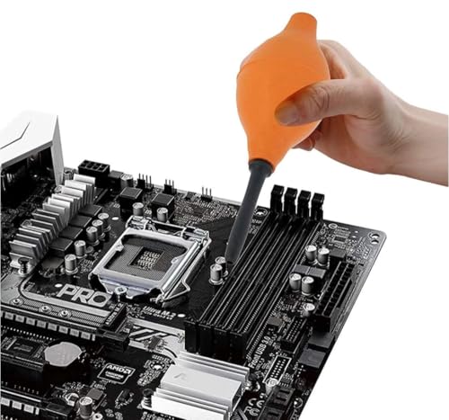 Image of Rubber Air Blower, Orange, with Black Nozzle, for Dust Cleaning | Air blower