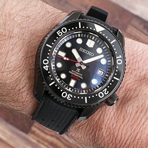 Straphabit Quick Release Tropical Style Fkm Rubber Watch Strap Band 20Mm 22Mm (22Mm, Black) #TOP2