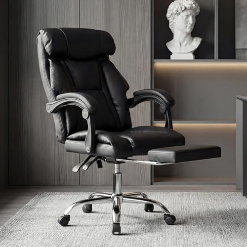 Office Chair with Footrest, Reclining Desk Chair 135° Lock, High