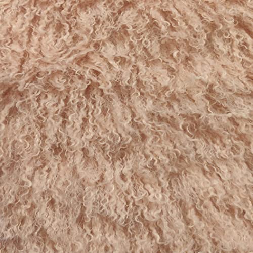Tissu fausse fourrure Mongolie rose pâle 150x50cm coupon demi-mètre pour couture et plaid