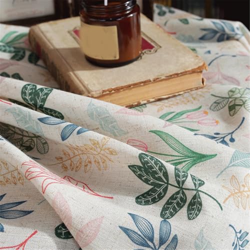 Nappe en lin de coton verte imprimée pour table de cuisine et bureau