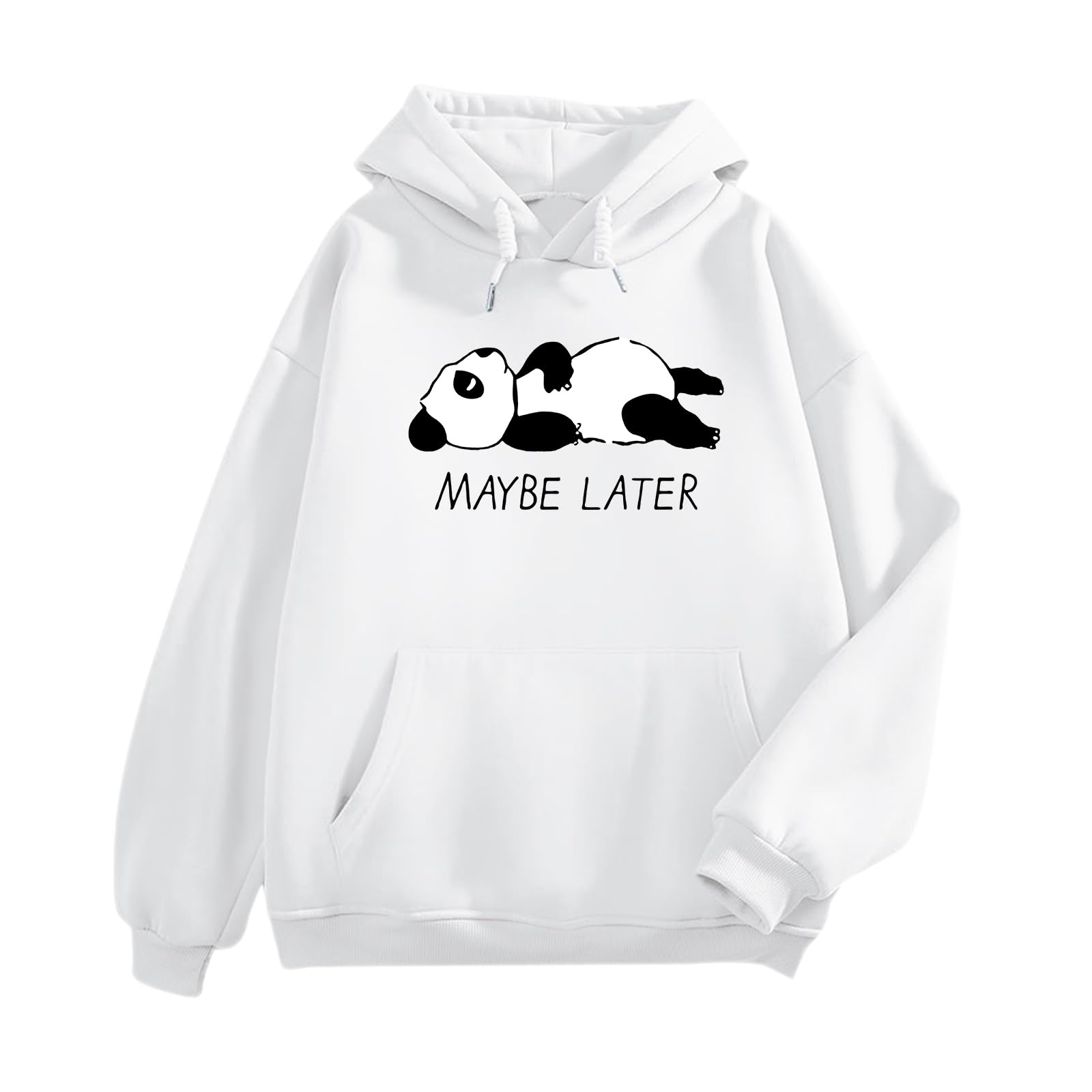 Tuislay Cute Panda Graphic Hoodie For Teen Girls Preppy Kawaii Hoodies Womens Sweatshirts Oversized Fleece Hooded Pullover
