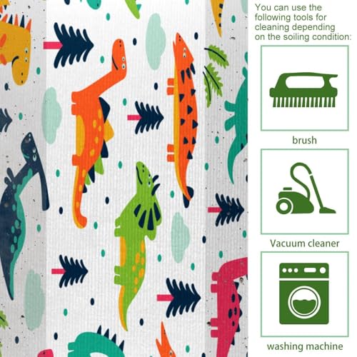 Alfombrillas de cocina de dinosaurio VAPOKF lavables y absorbentes pack de 2 5