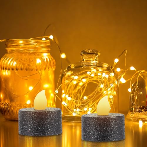 Velas negras de plástico CHILDWEET con efecto de luz suave y parpadeo creativo pack 12 7