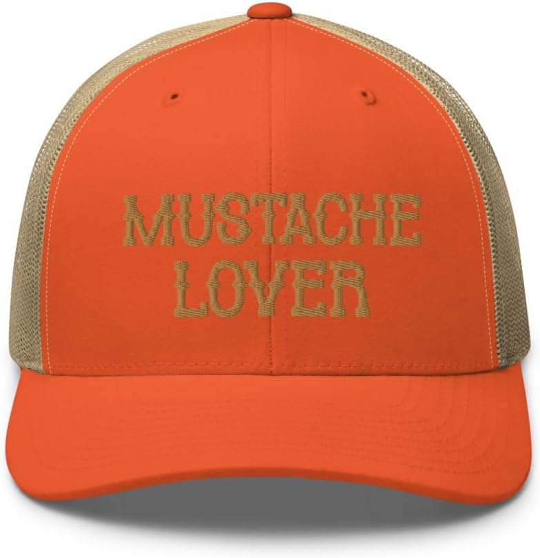 Mustache Lover Hat Funny Mustache Lover Cap (Embroidered Trucker Cap)