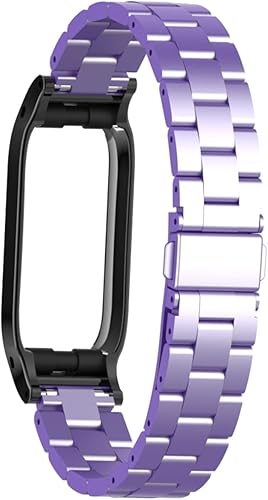 Miniatura 5 de Correa de reloj de metal compatible con Samsung Galaxy Fit2 SM-R220 de acero inoxidable con marco protector de caja de repuesto para Fit 2 SM-R220
