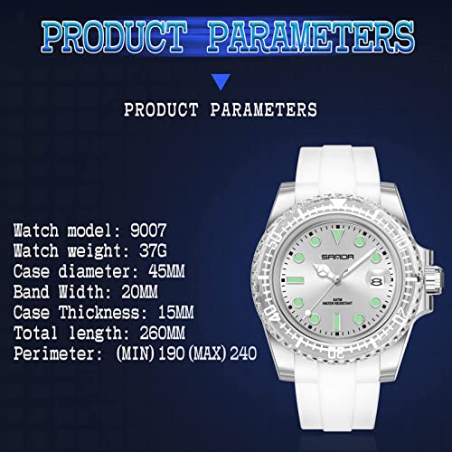 Findtime Womens Watch Sport Waterproof Watches Nurse Analog Wrist Watch Second Hand Simple Outdoor Silicone Watch Luminous Date Ladies Watch White Black Blue Green, White Silver #TOP6