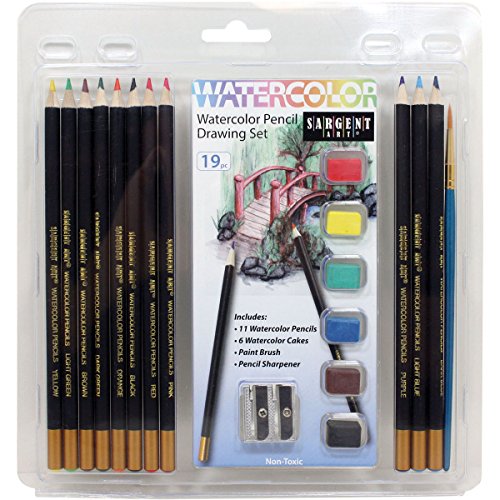 Sargent Art 22-7281 19 Piece Adult Watercolor Pencil Drawing Set