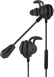 Eachbid Fone de ouvido para jogos com fio 3,5 mm com microfone fones de ouvido para PS4 PUBG 3,5 mm Telefone fones de ouvido 3D para tablets, notebook, computador, preto
