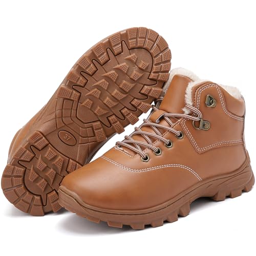 ricema Winterschuhe Damen Herren Winterstiefel Warm Gefüttert Schneestiefel Leicht Wasserdicht Wanderschuhe Trekkingschuhe Rutschfest Stiefel Winter Boots,Gelb 40 EU