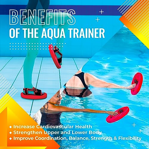 Image of Sunlite Sports Aqua Trainer 2-in-1 Resistance Hand and Feet Paddle, Water Aerobics Set for Pool, Adult Aquatic Exercise for Aqua Workout, Low Impact Upper Lower Body Workouts