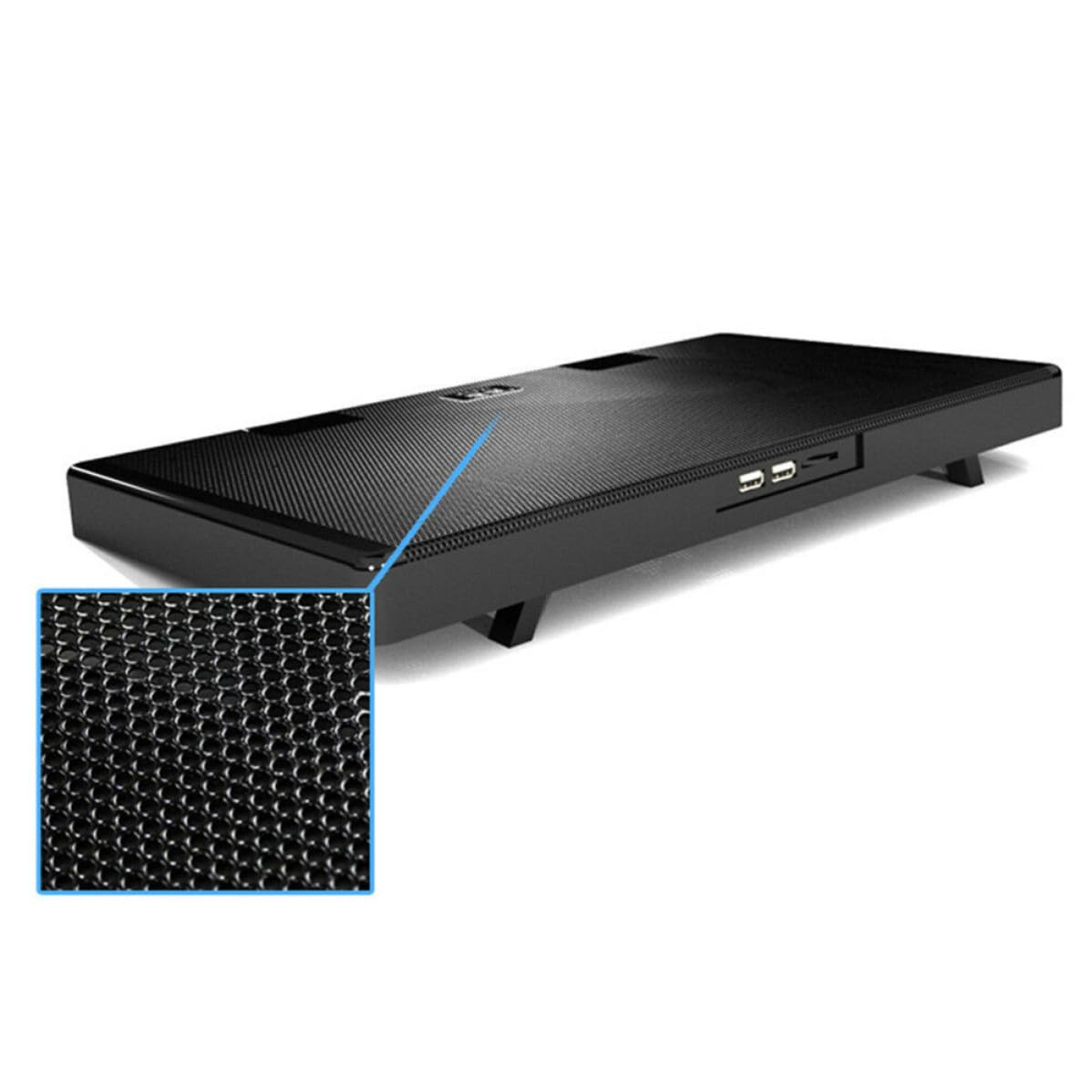 LABRIMP Base Refrigeradora Luces LED para Computadora Portátil 5 Ventiladores, Diseño Ultra Delgado y Ajuste Multiángulo Adecuado para Celebración Verano