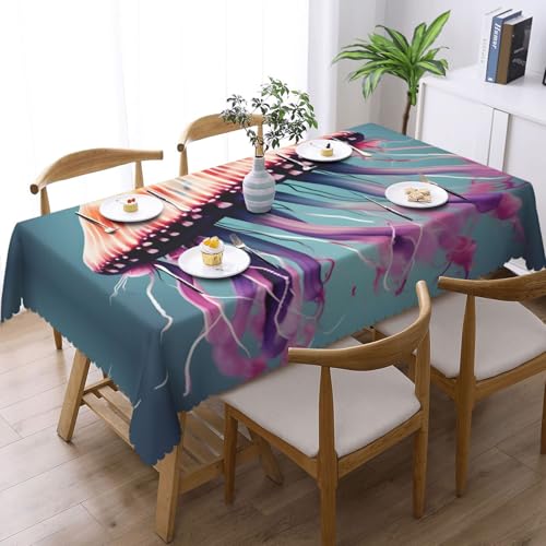 Nappe rectangulaire tissu imprimé méduse chic pour salle à manger - 3