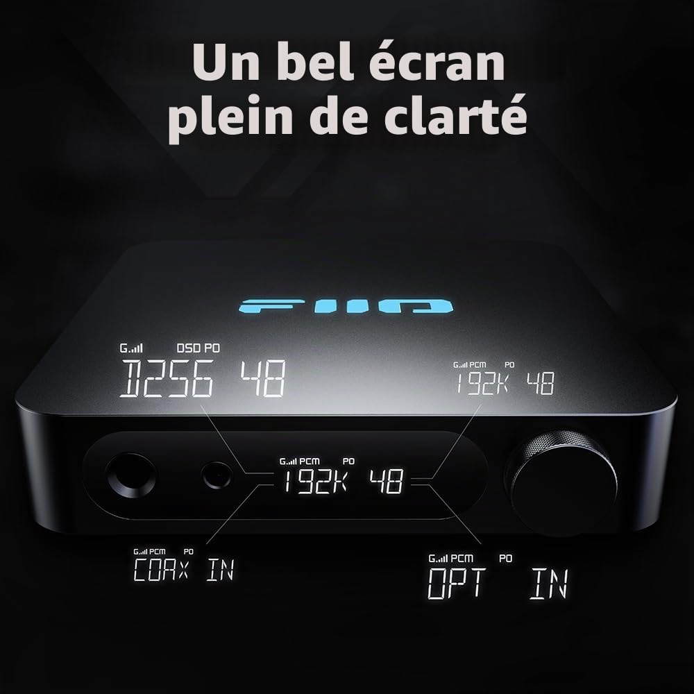FiiO K11 DSD256 Casque de Bureau 1400 W Puissance équilibrée DAC et amplificateur 384 kHz/24 Bits pour Audio/PC Domestique/PC 6,35 mm/4,4 mm/RCA/coaxial/Optique (Noir)