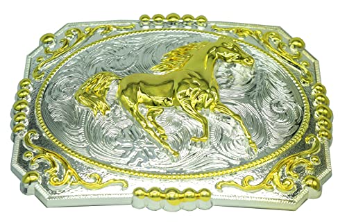 Image of Moranse Cross Cowboy Kneeling Prayer Horse Zinc Alloy Belt Buckles