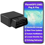 PlanetGPS (OBD) - OBD2 GPS Tracker with OBDII Diagnostics for Cars Trucks Fleet with Worldwide Coverage - Subscription Required (Starting $6.80 CAD/Month)