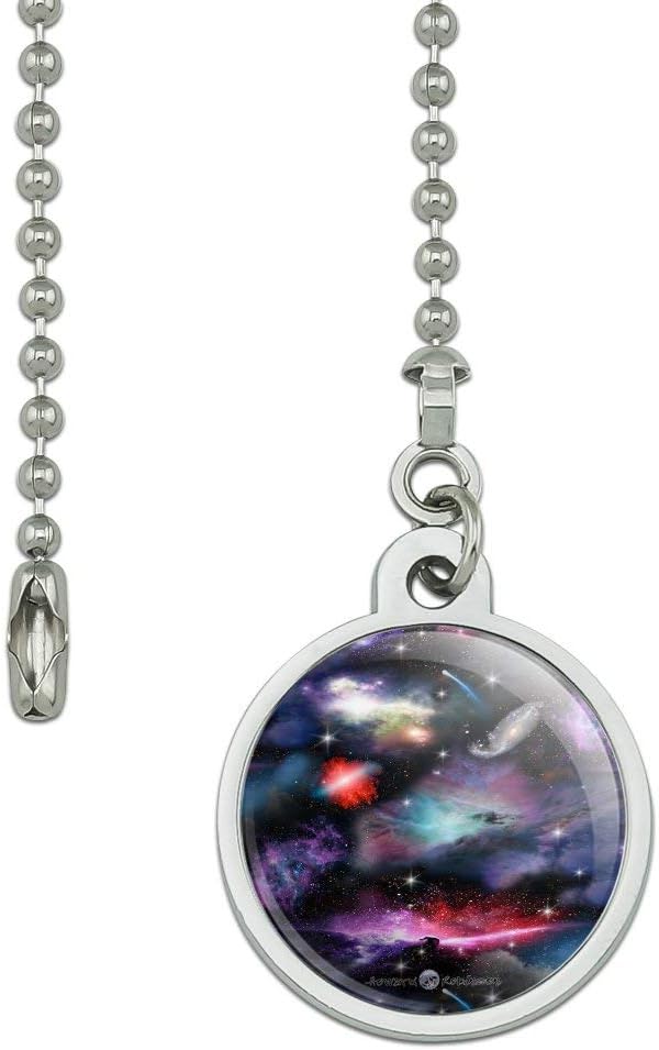 GRAPHICS & MORE Space Galaxies Nebula Shooting Stars Pattern Ceiling Fan and Light Pull Chain