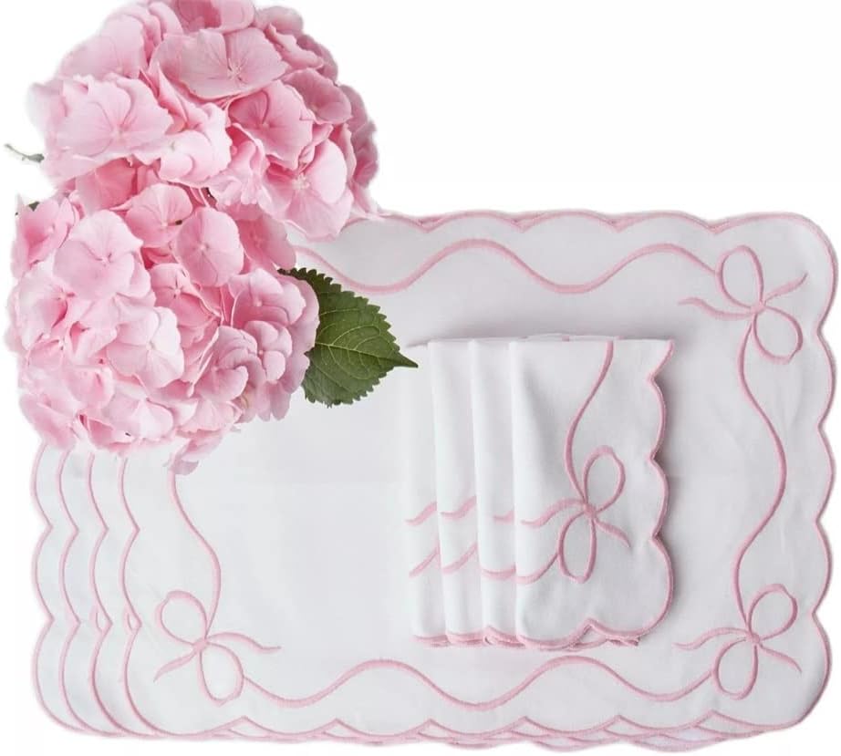 レースランチョンマットミニ花豪華刺繍カントリーお洒落ホワイト