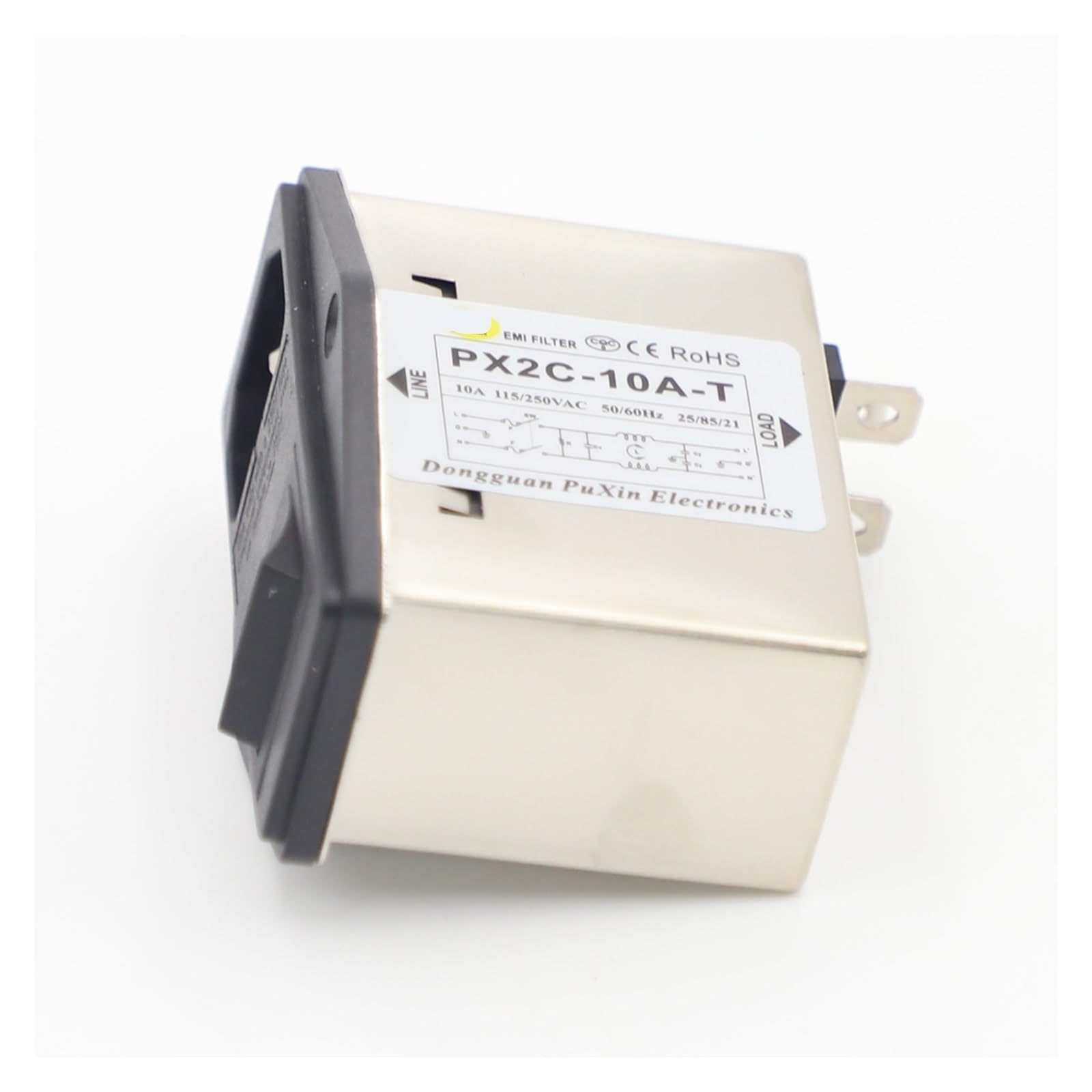 PX2C-10A-T filtr sieciowy do gniazdka elektrycznego, przełącznik gniazdkowy, podwójne zabezpieczenie, filtr trzyw-jeden, filtr dolnoprzepustowy