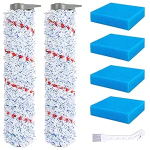 Cyorka Replacement Roller for Tineco iFloor Wet Dry Cordless Vacuum Cleaner, 2 Pack Roller Brush, 4 Pre-Filter Foam.