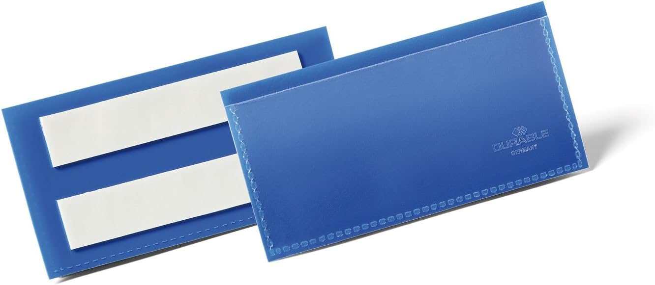 Durable Porte étiquette adhésif, Lot de 50, Bleu foncé, 175907